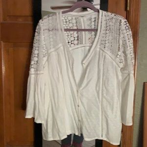 Crochet Lace Boho Blouse White